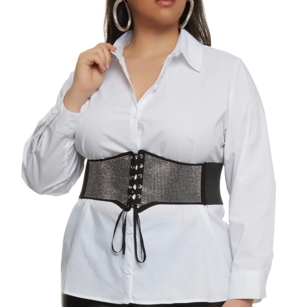 Corset Lace up Plus Size Shirt Belt
